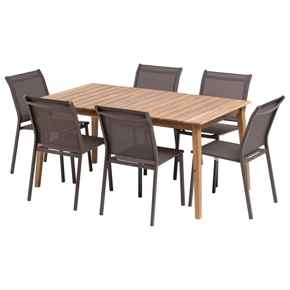 Mesa TIWI marrón de madera acacia 6 personas