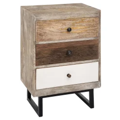Mesita De Noche 3 Cajones Koval 49x33x73