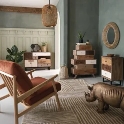 Mesita De Noche 3 Cajones Koval 49x33x73