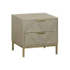 Mesita de noche CHEVRON beige de mdf