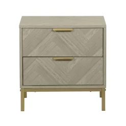 Mesita de noche CHEVRON beige de mdf