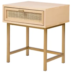 Mesita De Noche Rayo Beige 45x35x50Cm