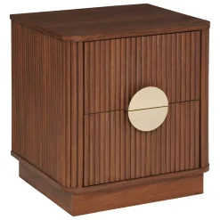 Mesita de noche WANY con 2 cajones marrón