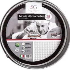 Molde Redondo Desmontable Negro 28Cm