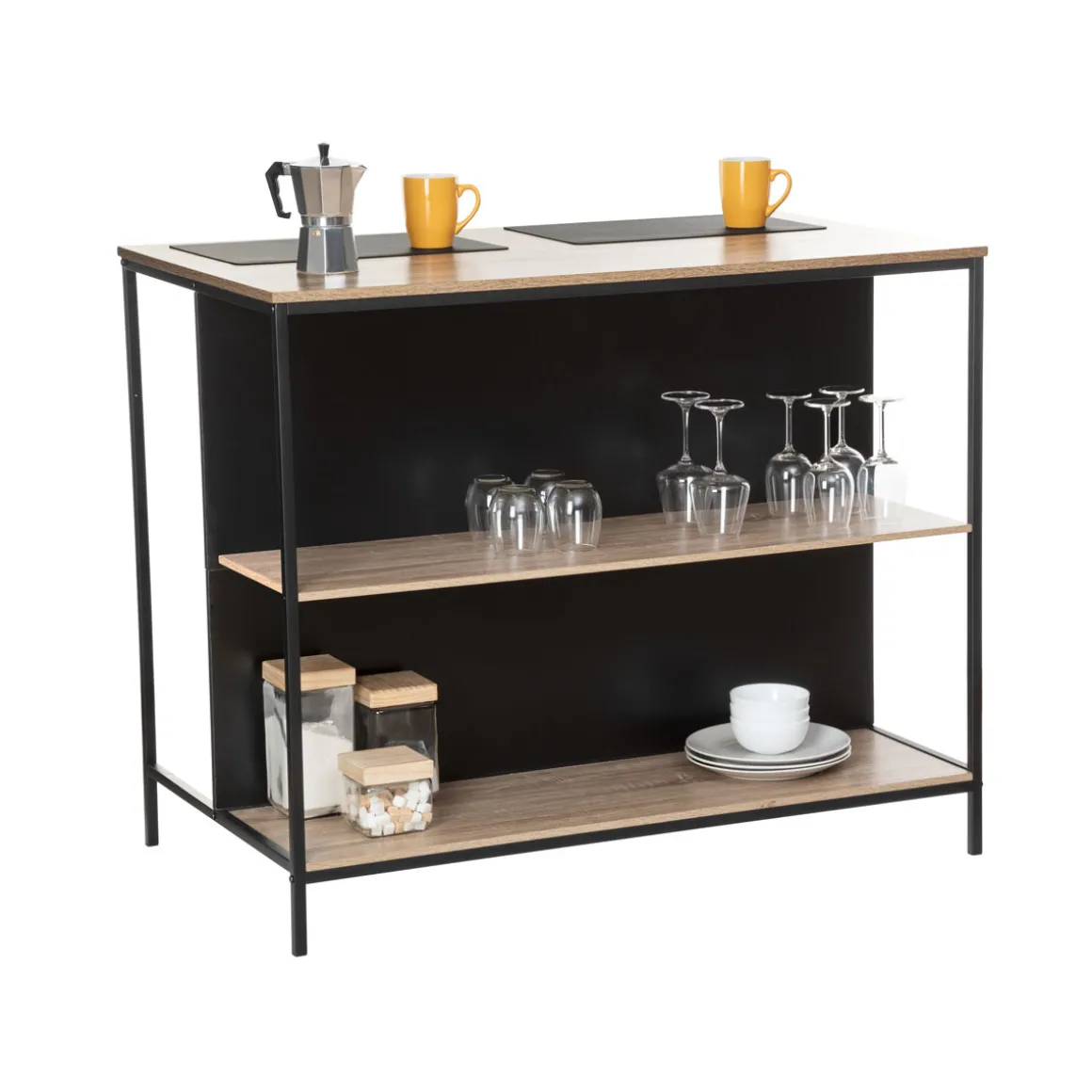 Mueble auxiliar marrón y negro ALIAJ