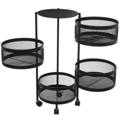 Mueble auxiliar redondo MAYAJ negro de acero 33x76