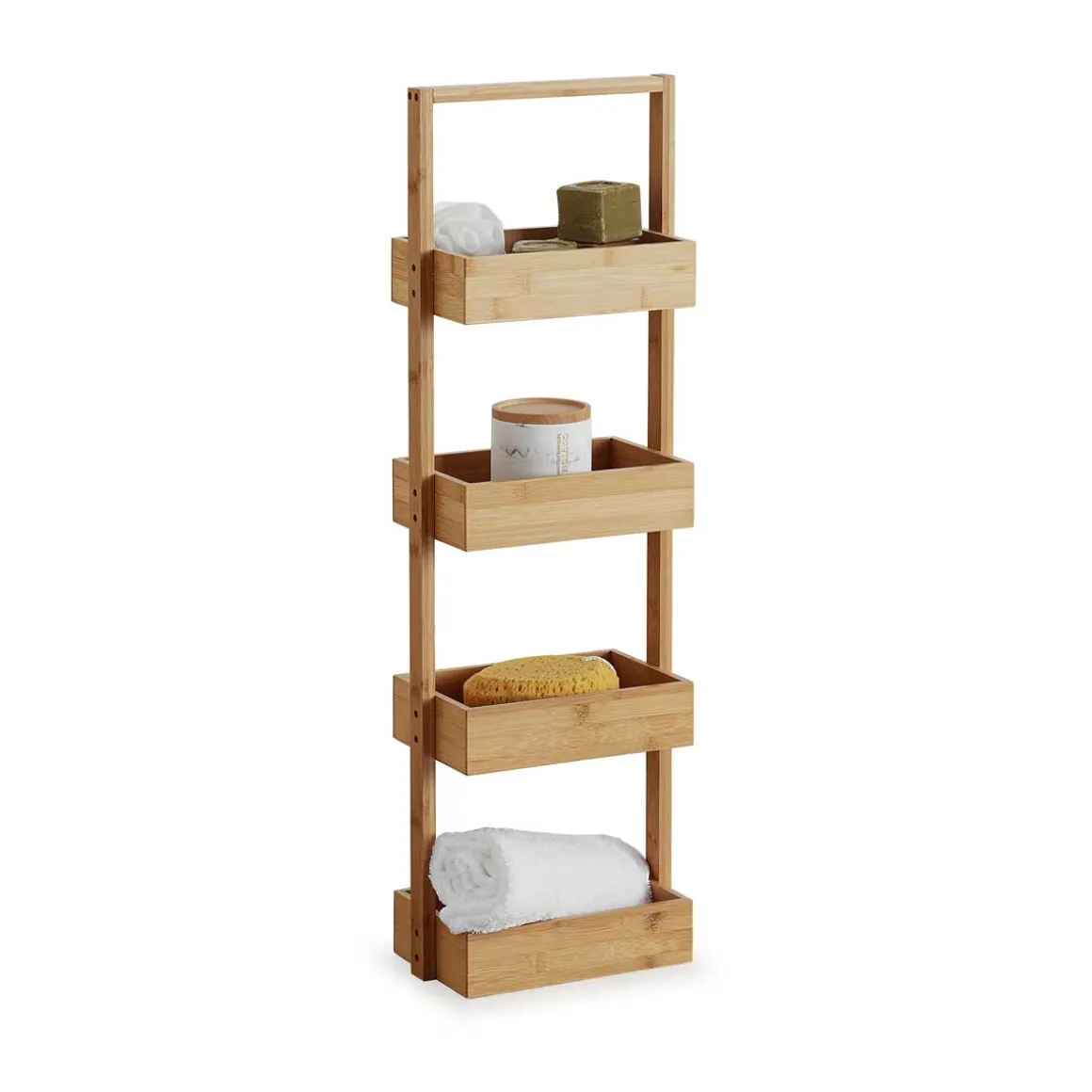 Mueble De Bambú 4 Estantes 28x15x88Cm