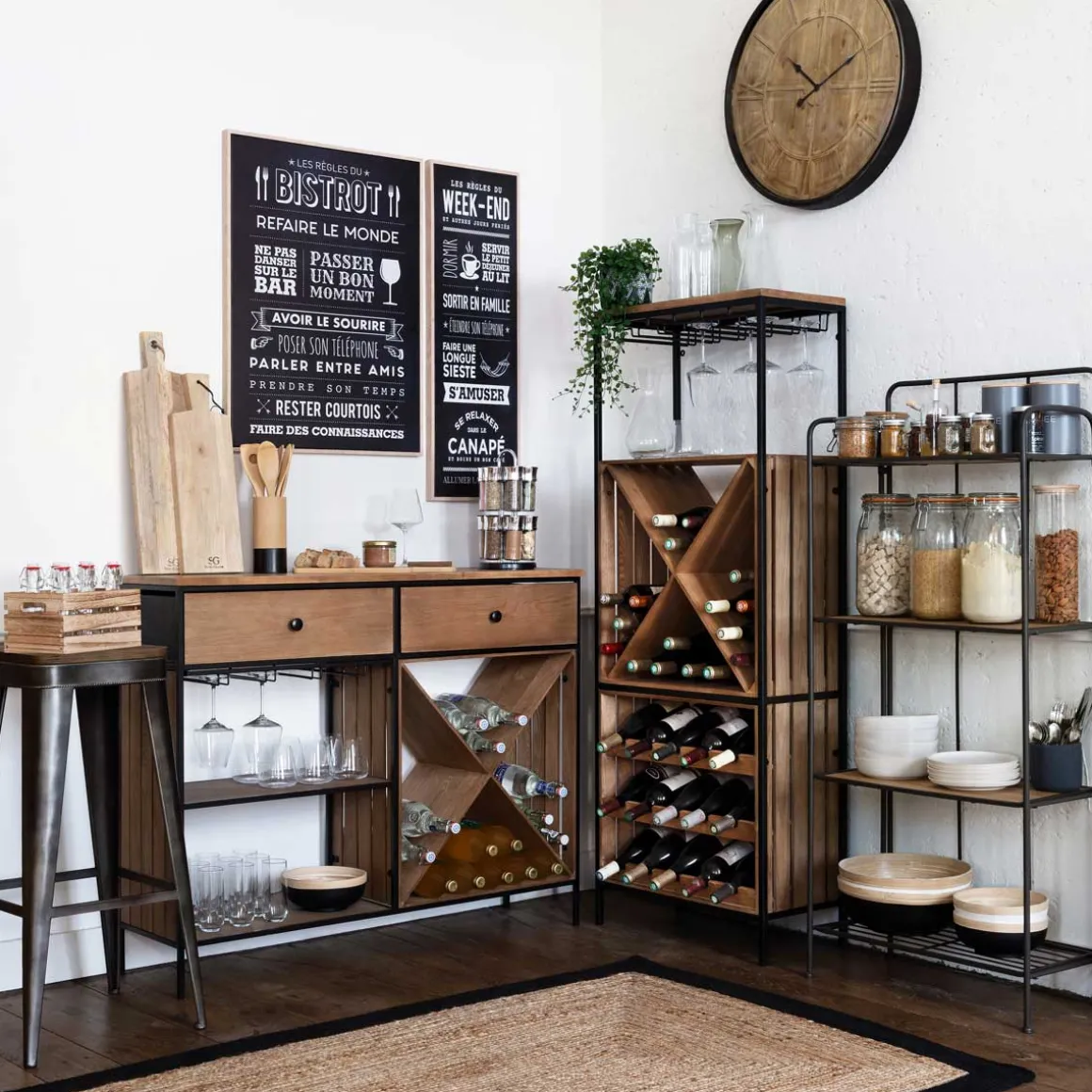 Mueble De Bar Bakos Con Botellero 160cm