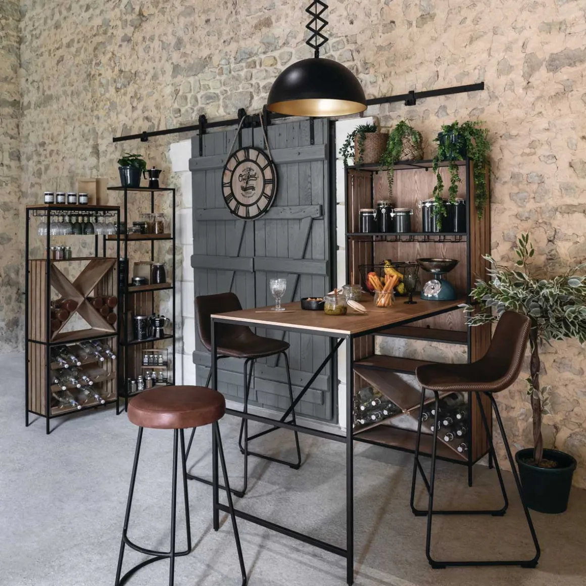 Mueble De Bar Bakos Con Botellero 160cm