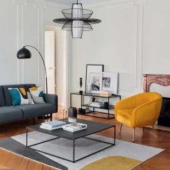 Mueble De Tv De Metálico Negro 120x50x50Cm