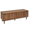 Mueble de TV SLIDY marrón de mdf con 2 puertas