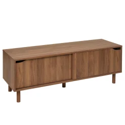 Mueble de TV SLIDY marrón de mdf con 2 puertas