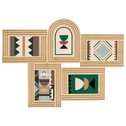 Multimarco para 5 fotos OLIVIA marrón de mdf