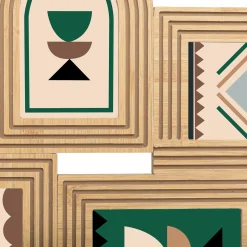 Multimarco para 5 fotos OLIVIA marrón de mdf