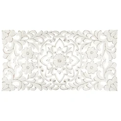 Mural De Madera Tallada Blanco 85x45Cm