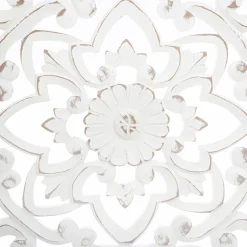 Mural De Madera Tallada Blanco 85x45Cm