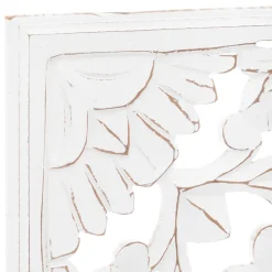 Mural De Madera Tallada Blanco 90x90Cm