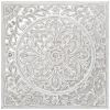 Mural de Madera Tallada Blanco 58x58Cm