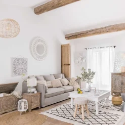 Mural de Madera Tallada Blanco 58x58Cm