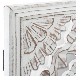 Mural de Madera Tallada Blanco 58x58Cm