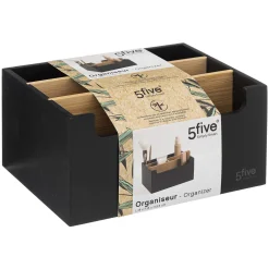 Organizador Baño Natureo Negro De Bambú