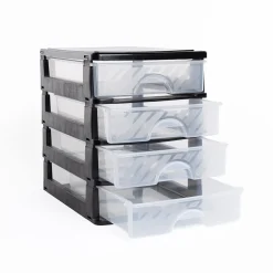 Organizador C/4 Cajones A4 Bajo Plástico