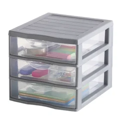 Organizador C/3 Cajones A6 Gris