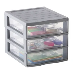 Organizador C/3 Cajones A5 Transparente