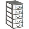 Organizador C/5 Cajones 9x13x18.7Cm Gris