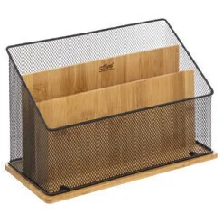 Organizador De Oficina Metal/Bambú