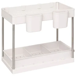 Organizador para armario beige con 2 niveles 34cm