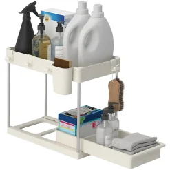 Organizador para armario beige con 2 niveles 34cm