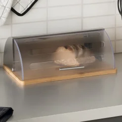 Panera de acero inoxidable y bambú