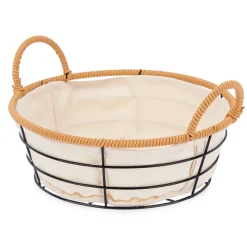 Panera Redonda Metálica Con Asas