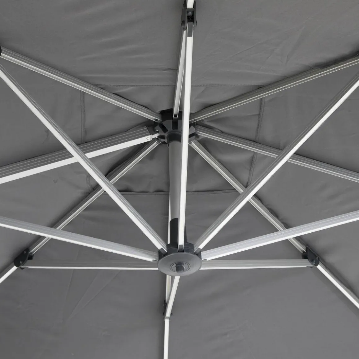 Parasol EQUADOR gris ardósia con led 3x3m
