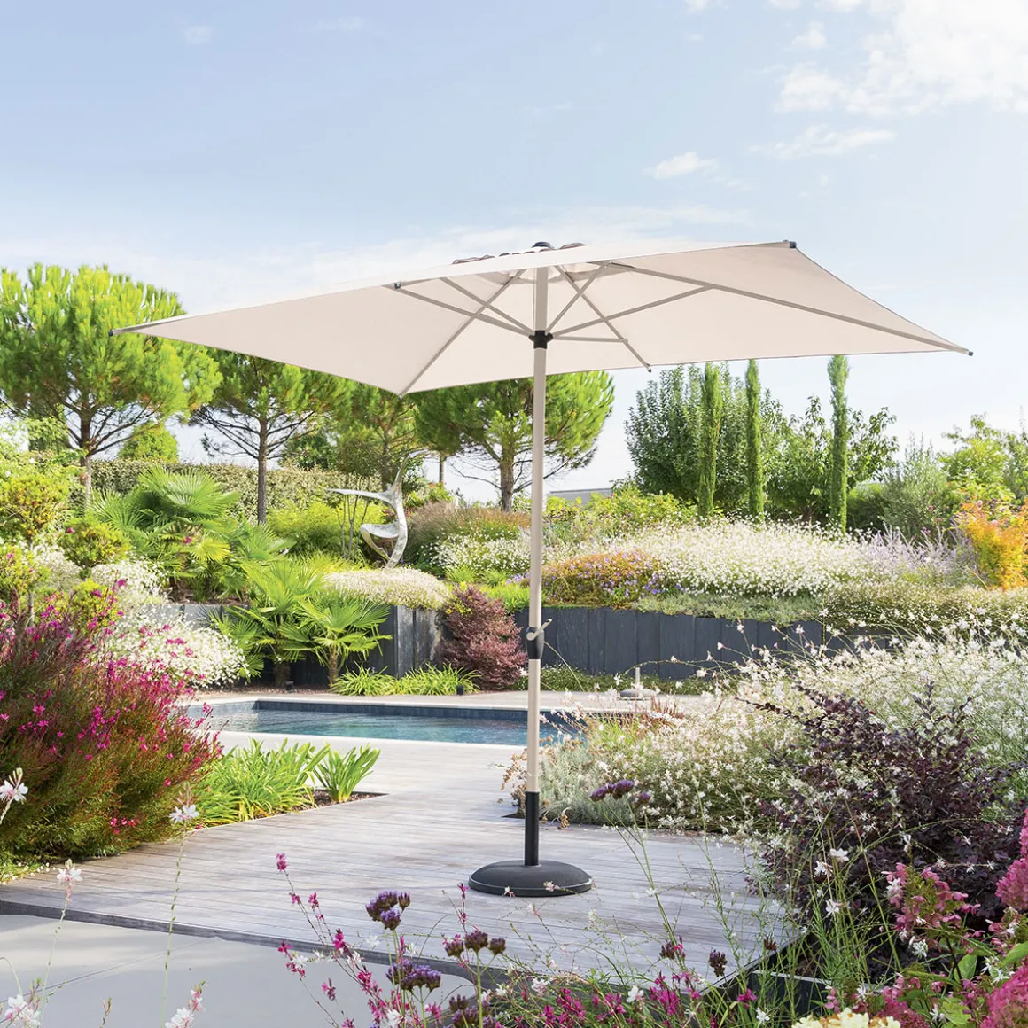 Parasol LOOMPA argile blé 2x3m