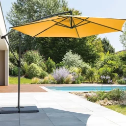 Parasol MANOA excéntrico mostaza 3m