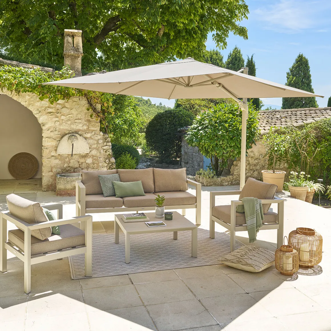 Parasol MELHIA color lino 3x3m