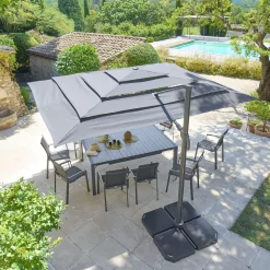 Parasol MELHIA gris graphite e antracite 4x3m