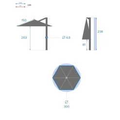 Parasol Redondo Enero C/Losa De Roca 3M