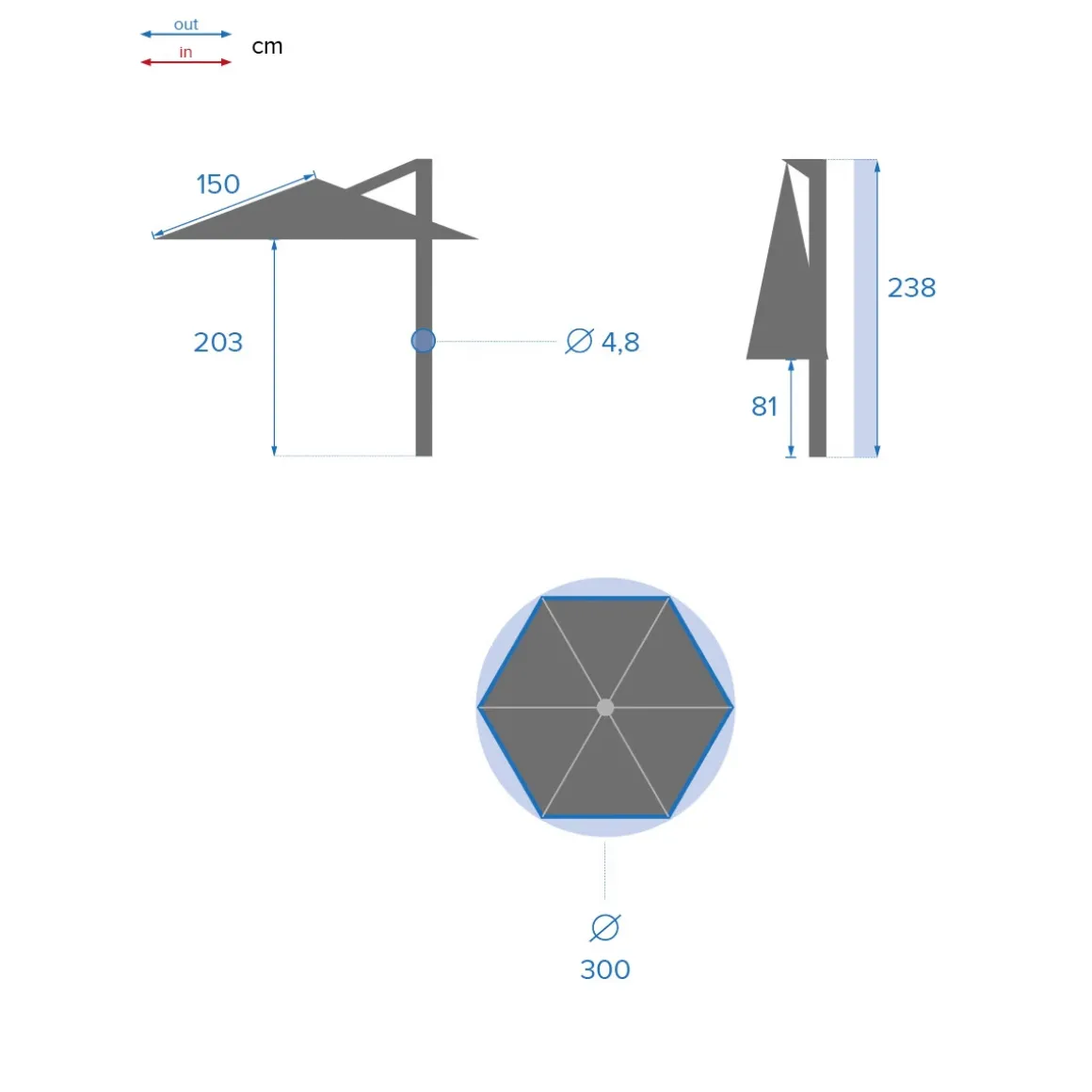 Parasol Redondo Enero C/Losa De Roca 3M