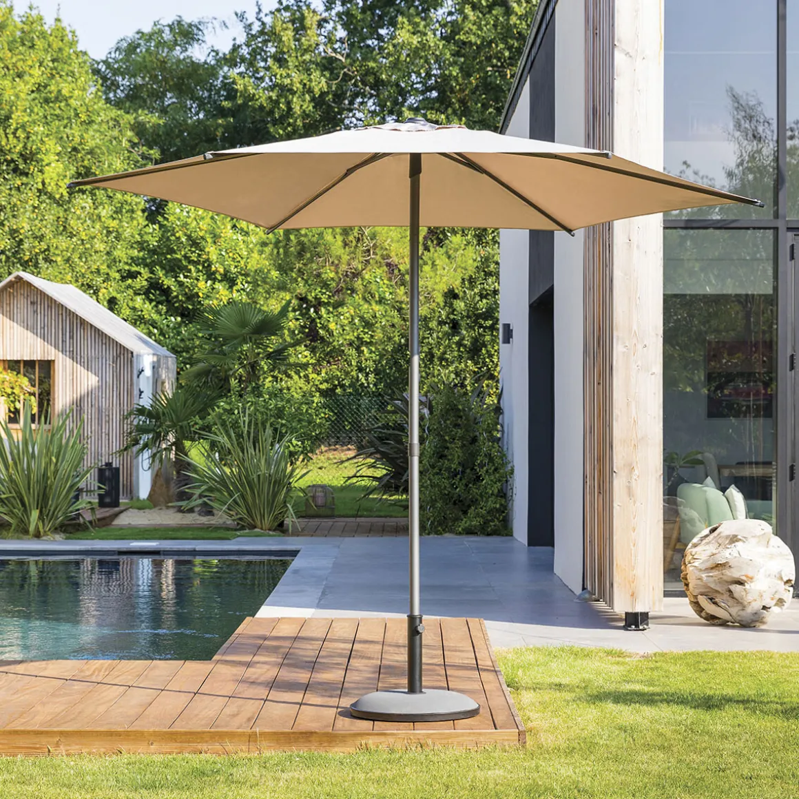 Parasol SOYA gris pardo 2.7m