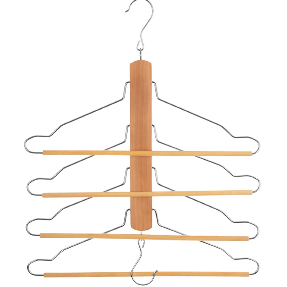 Percha de madera para 4 camisas y pantalones