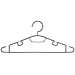 Percha De Plástico Gris 10Uds