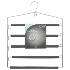 Percha Gris Para 5 Pantalones