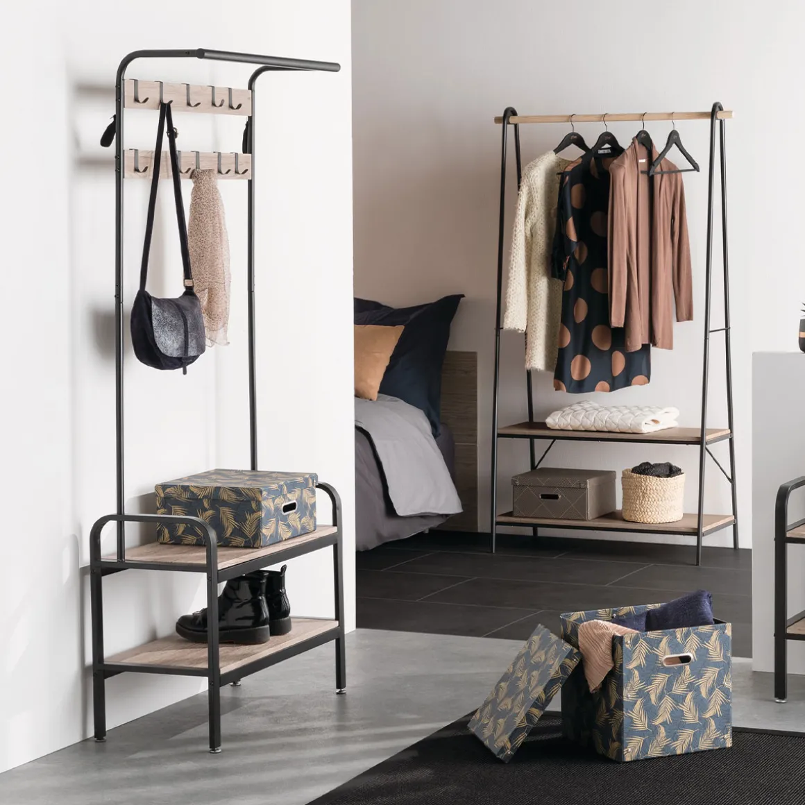 Perchero con zapatero JANO 165cm