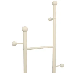 Perchero de pie con 6 ganchos beige de metal