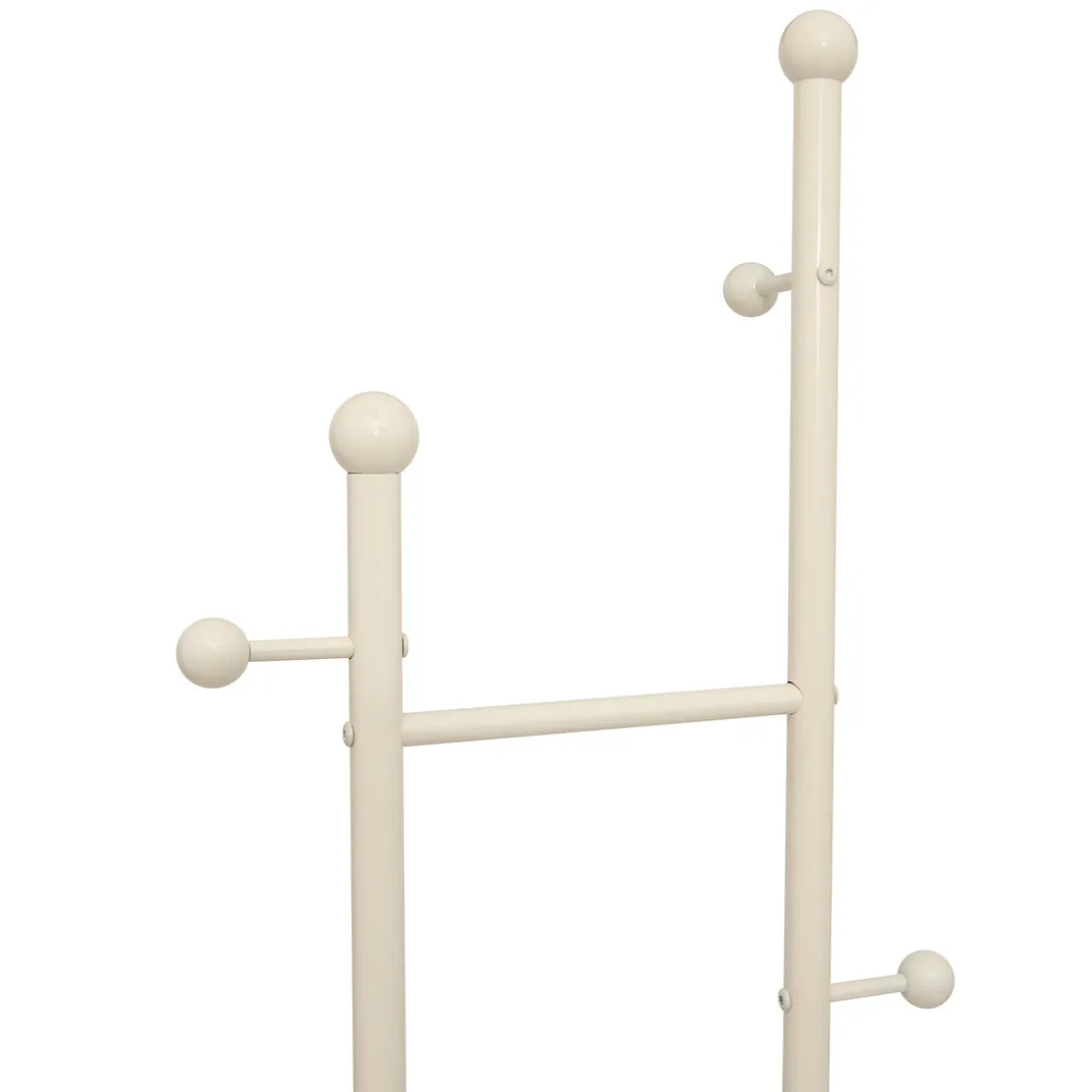 Perchero de pie con 6 ganchos beige de metal