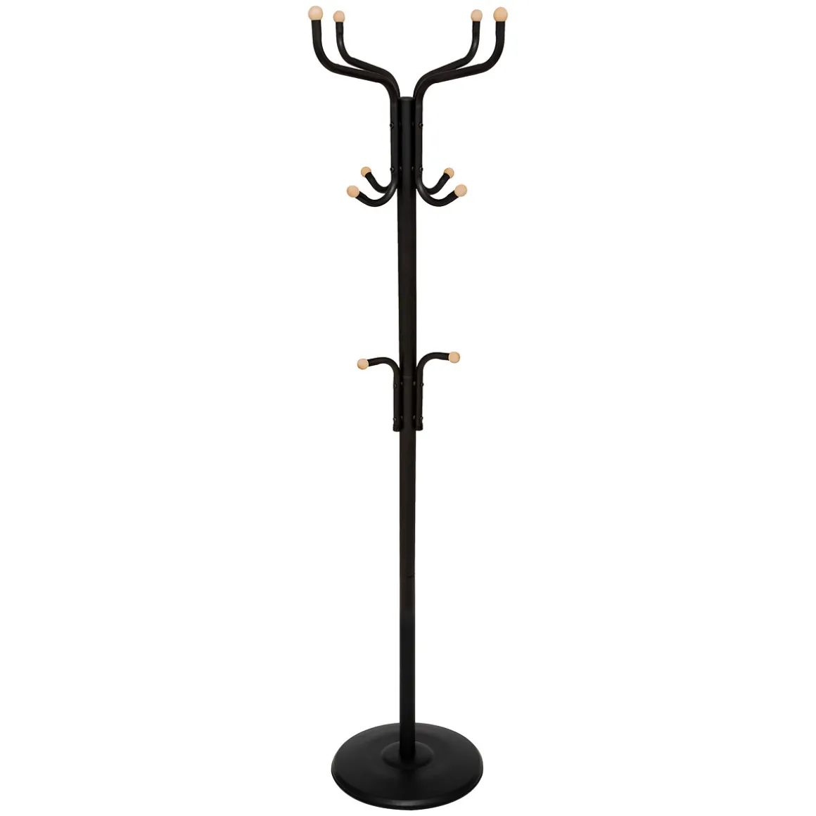 Perchero De Pie Negro Metálico Con 11 Ganchos