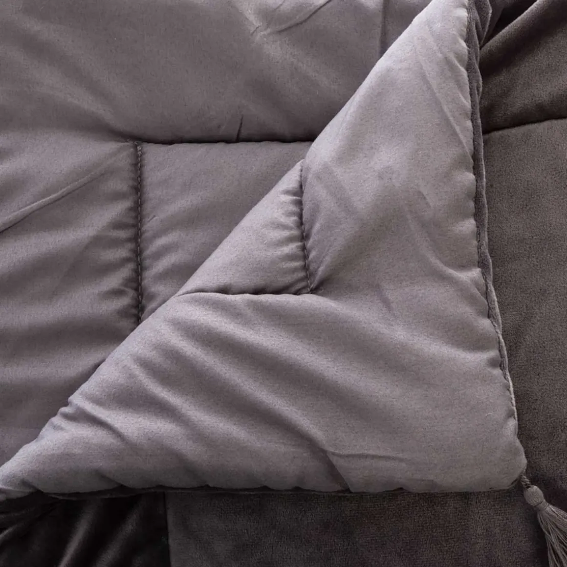 Pie De Cama Terciopelo Gris 80x180Cm